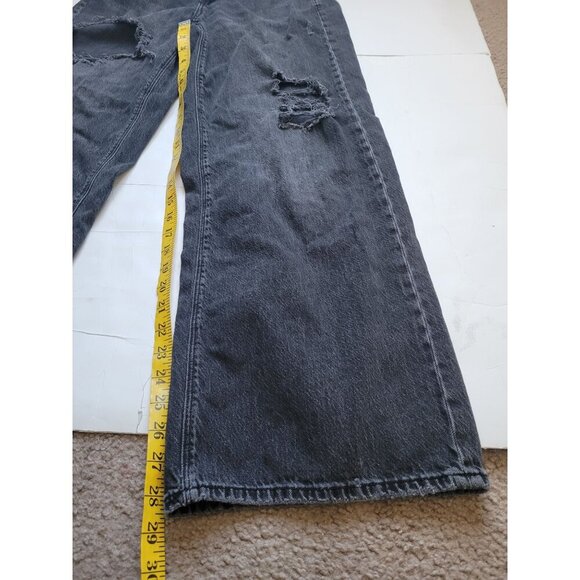 American Eagle Black Skater Jeans Distressed Size 8 Regular Straight Leg Casual - Picture 4 of 8